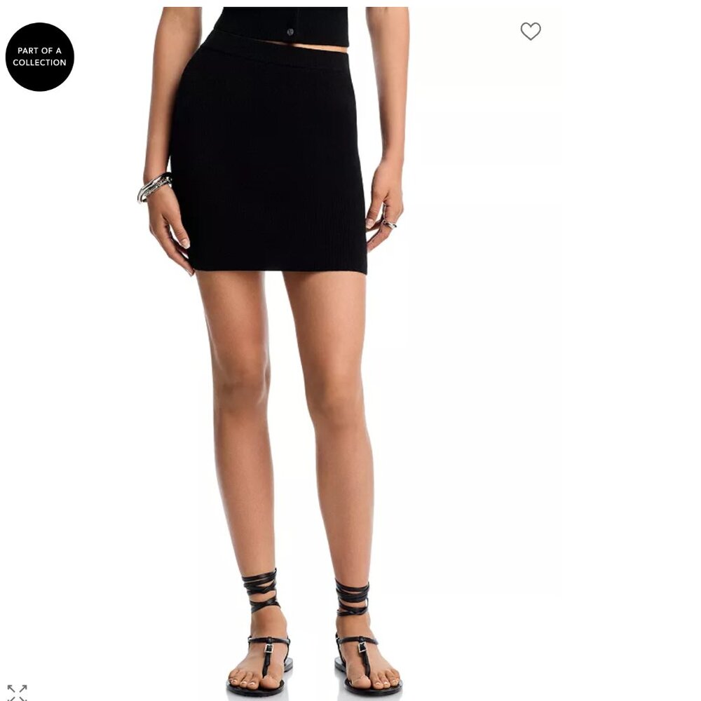 NEW Alexander Wang alexanderwang.t - Mini Skirt with Logo - Black - Small S